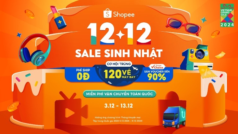 mua sắm giảm giá tháng 12 tại Shopee Việt Nam